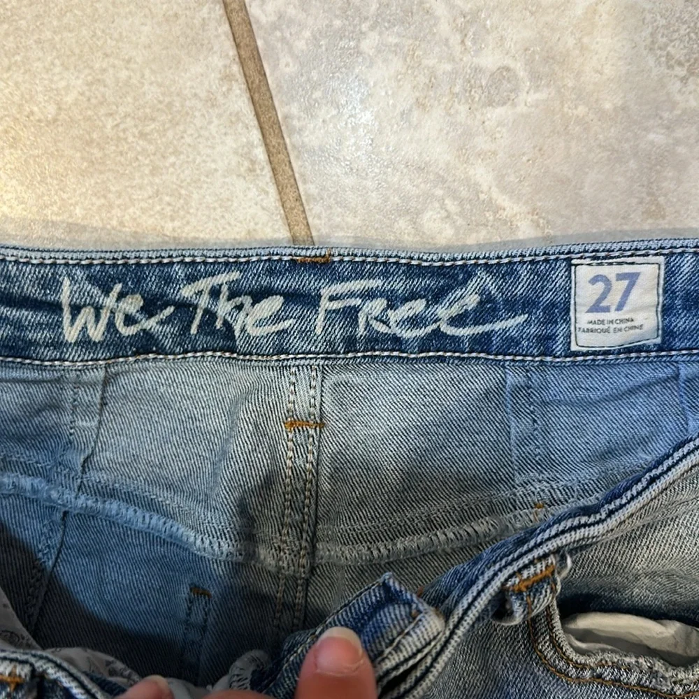 Free People Avery Denim Longer Length Bermuda Shorts 27